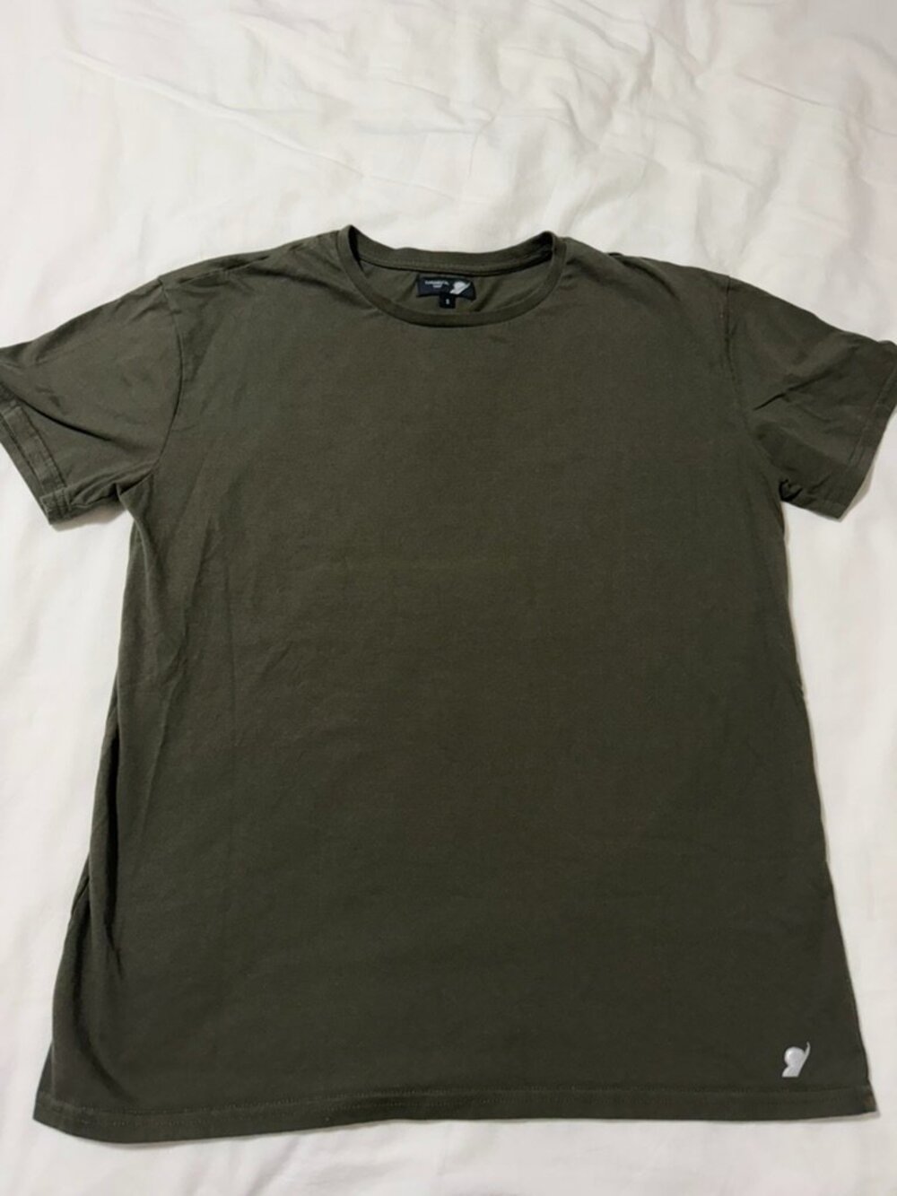 Fundamental Coast Men’s T Shirt Small Olive Green 100% Cotton Crew Neck